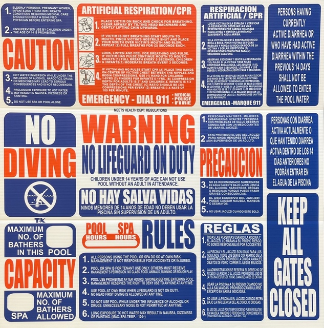 Pool Products TK-8-1 SAFETY SIGN